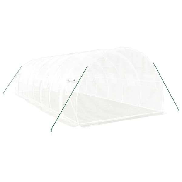 Drivhus med stålstel 24 m² 8x3x2 m hvid - Drivhus - Drivhuse - Home & Living