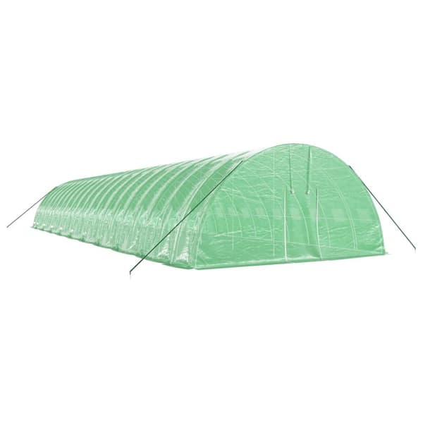 Växthus med stålram grön 120 m² 20x6x2,85 m