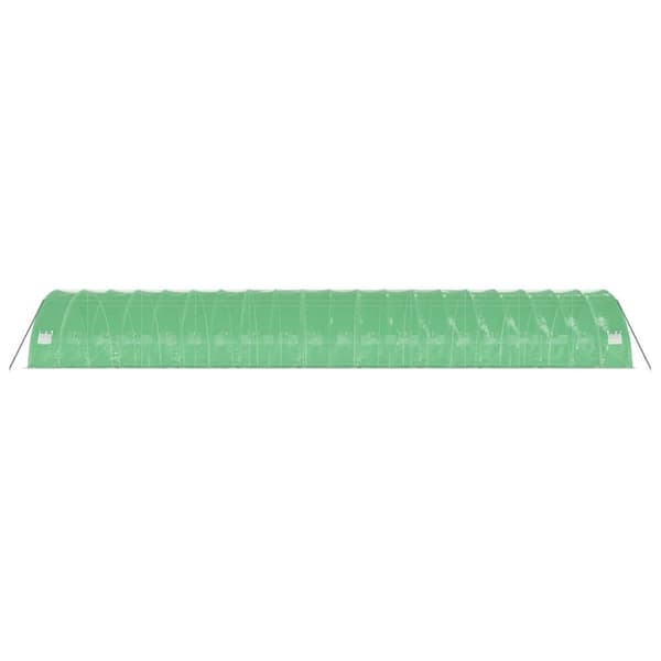 Växthus med stålram grön 120 m² 20x6x2,85 m