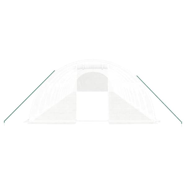 Växthus med stålram vit 56 m² 14x4x2 m