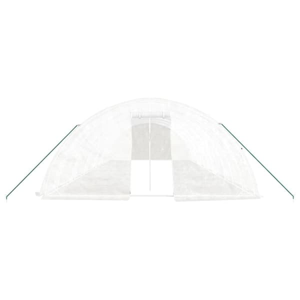 drivhus med stålstel 60 m² 12x5x2,3 m hvid