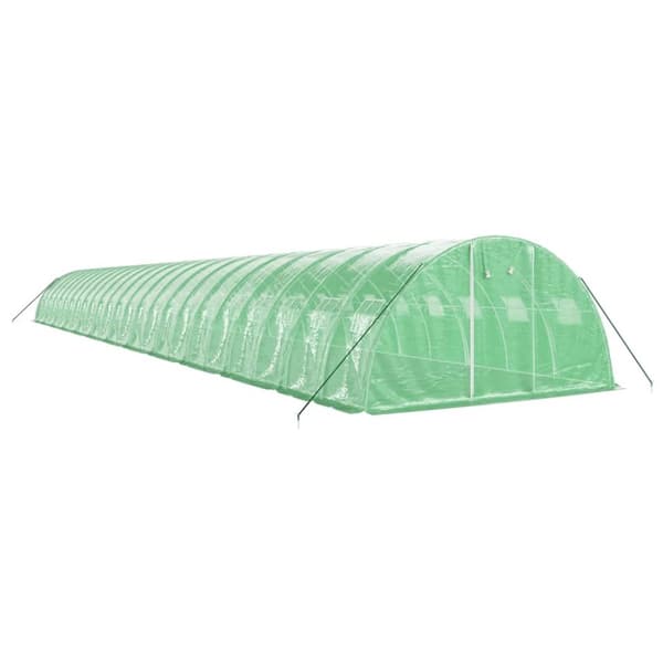 Växthus med stålram grön 96 m² 24x4x2 m