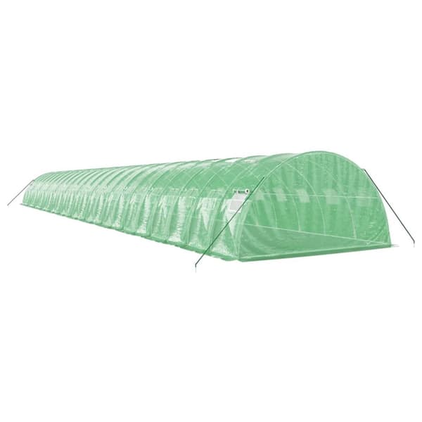 Växthus med stålram grön 96 m² 24x4x2 m