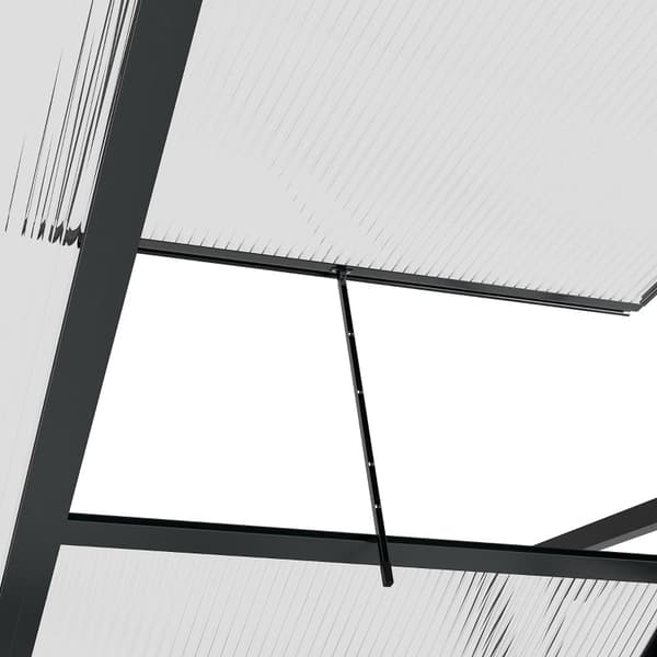 Rootz Greenhouse Cold Frame - Walk-In drivhus - Vejrbestandig - Rustbestandigt aluminium - Optimal ventilation - 190cm x 132cm x 201cm - Grå