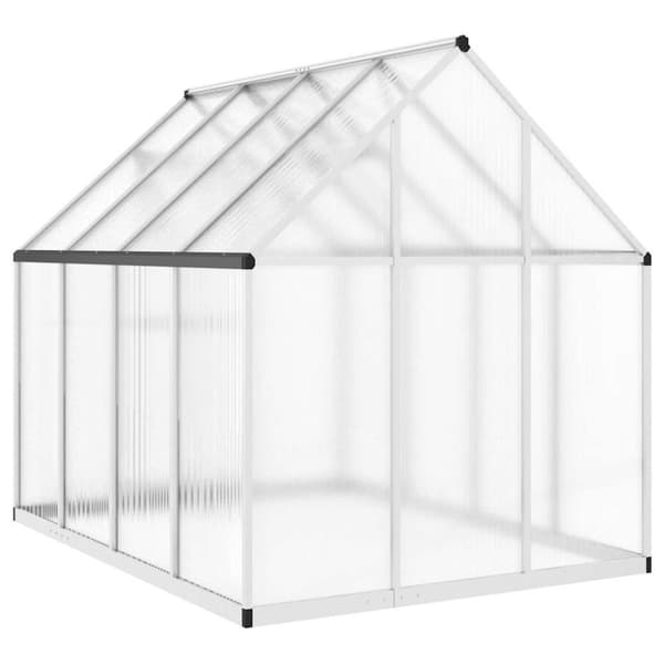 vidaXL drivhus med fundamentramme 224x169x195 cm aluminium sølvfarvet