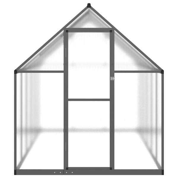vidaXL drivhus med fundamentramme 334x169x195 cm aluminium antracitgrå