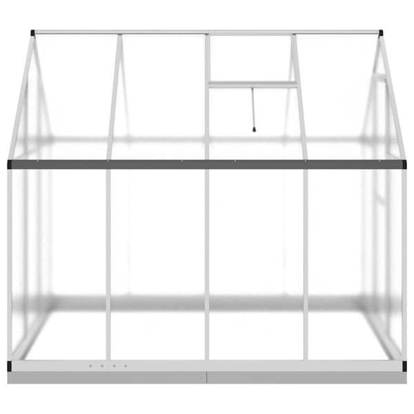 vidaXL drivhus med fundamentramme 224x169x202 cm aluminium sølvfarvet