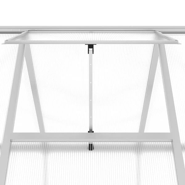vidaXL drivhus med fundamentramme 224x169x202 cm aluminium sølvfarvet