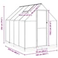 Miniatyrbillede 10 af 10: vidaXL drivhus med fundamentramme 224x169x202 cm aluminium sølvfarvet