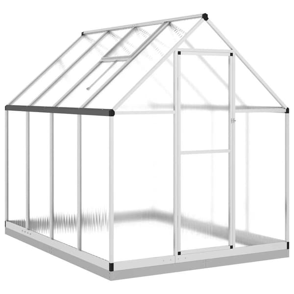 vidaXL drivhus med fundamentramme 224x169x202 cm aluminium sølvfarvet