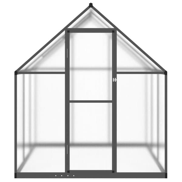 vidaXL drivhus med fundamentramme 169x169x195 cm aluminium antracitgrå