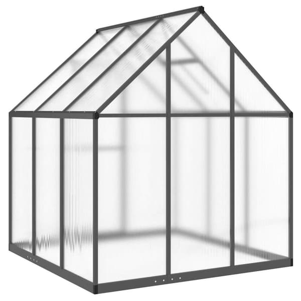 vidaXL drivhus med fundamentramme 169x169x195 cm aluminium antracitgrå