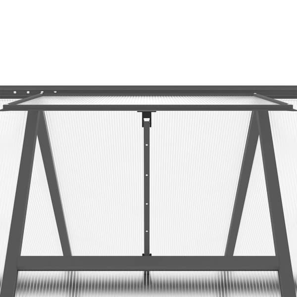 vidaXL drivhus med fundamentramme 169x169x195 cm aluminium antracitgrå