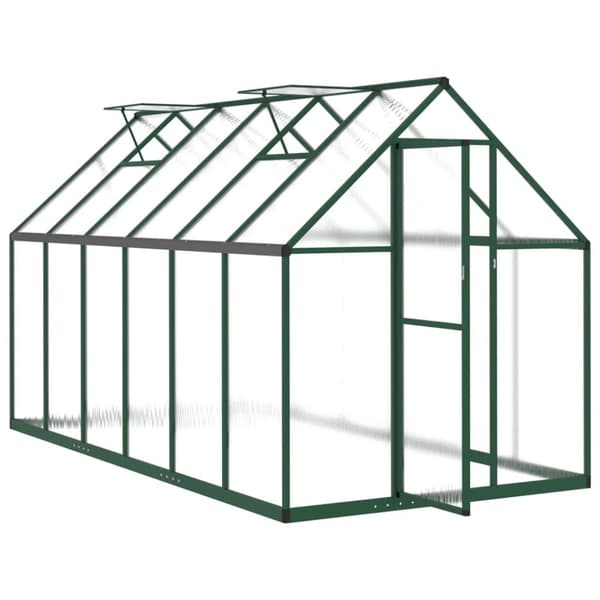 vidaXL drivhus med fundamentramme 334x169x195 cm aluminium grøn