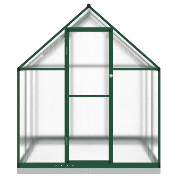 vidaXL drivhus med fundamentramme 169x169x202 cm aluminium grøn