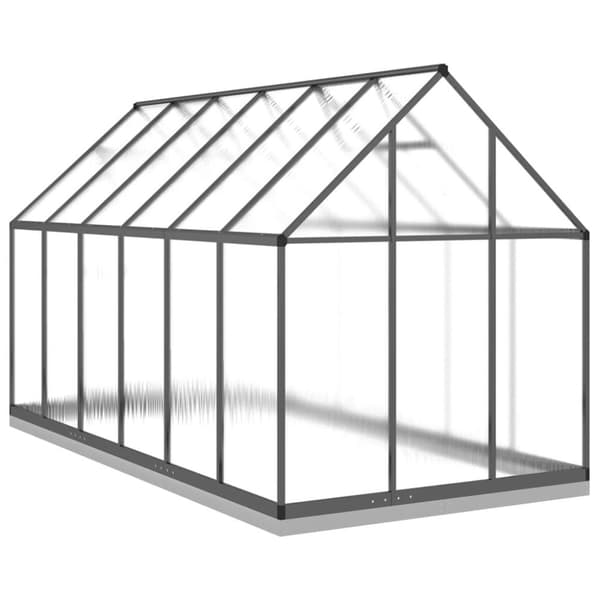 vidaXL drivhus med fundamentramme 334x169x202 cm aluminium antracitgrå