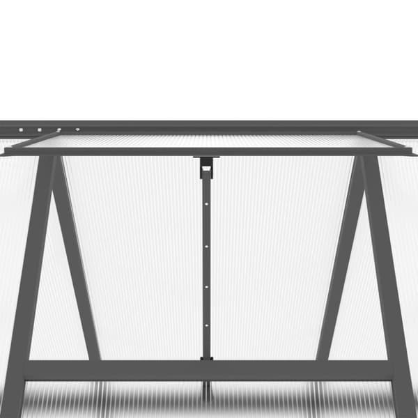 vidaXL drivhus med fundamentramme 334x169x202 cm aluminium antracitgrå