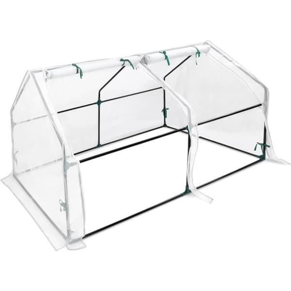 YUENFONG Trädgårdsväxthus Tomatväxthus 180 x 90 x 90 cm med 2 rulldörrar, grönsaksnät, växthus för trädgård,