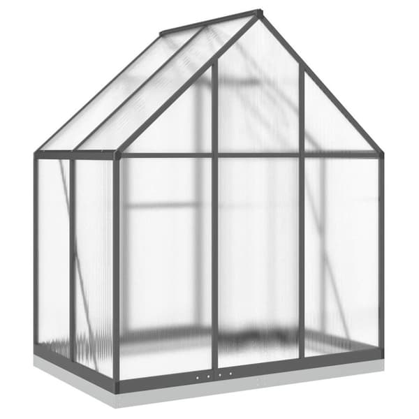 vidaXL drivhus med fundamentramme 169x114x202 cm aluminium antracitgrå