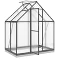 Miniatyrbillede 6 af 10: vidaXL drivhus med fundamentramme 169x114x202 cm aluminium antracitgrå