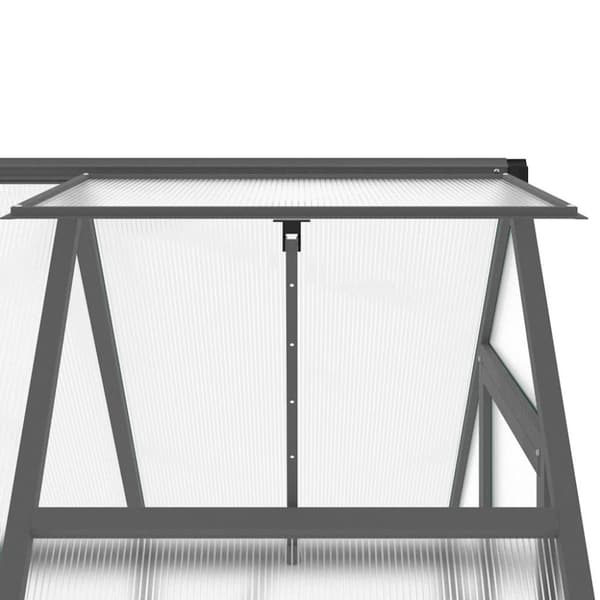 vidaXL drivhus med fundamentramme 169x114x202 cm aluminium antracitgrå