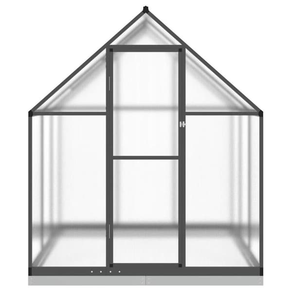 vidaXL drivhus med fundamentramme 169x169x202 cm aluminium antracitgrå