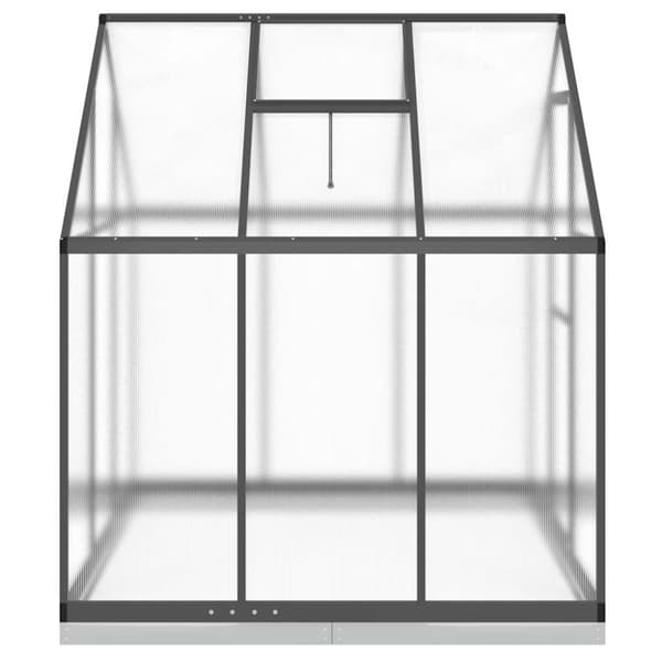 vidaXL drivhus med fundamentramme 169x169x202 cm aluminium antracitgrå