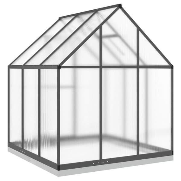 vidaXL drivhus med fundamentramme 169x169x202 cm aluminium antracitgrå