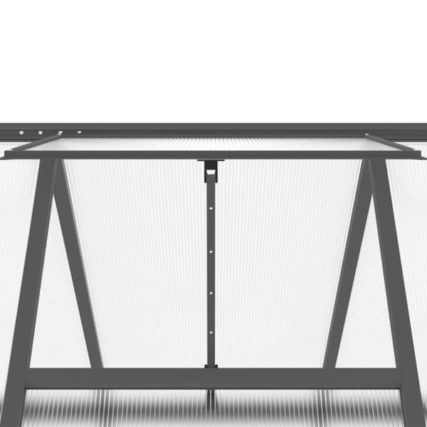 vidaXL drivhus med fundamentramme 169x169x202 cm aluminium antracitgrå