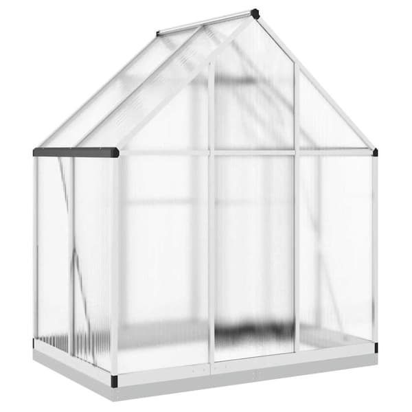 vidaXL drivhus med fundamentramme 169x114x202 cm aluminium sølvfarvet