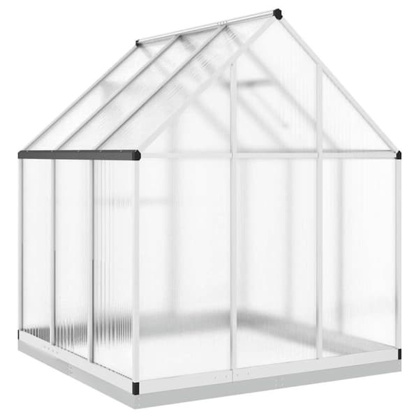 vidaXL Växthus med ram silver 169x169x202 cm aluminium