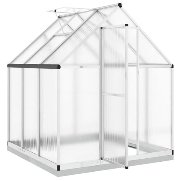 vidaXL Växthus med ram silver 169x169x202 cm aluminium