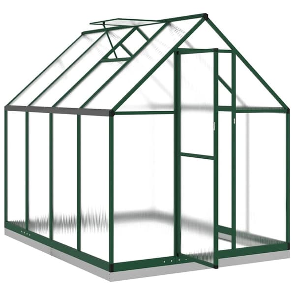 vidaXL drivhus med fundamentramme 224x169x202 cm aluminium grøn