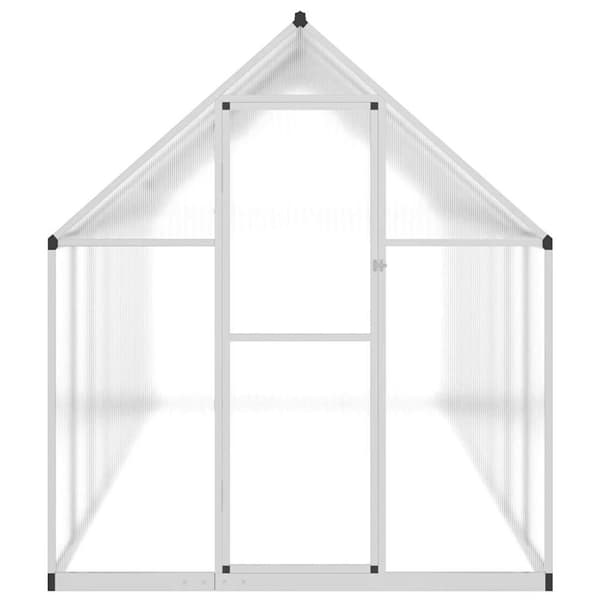 vidaXL Kasvihuone pohjarungolla hopea 445x169x195 cm alumiini