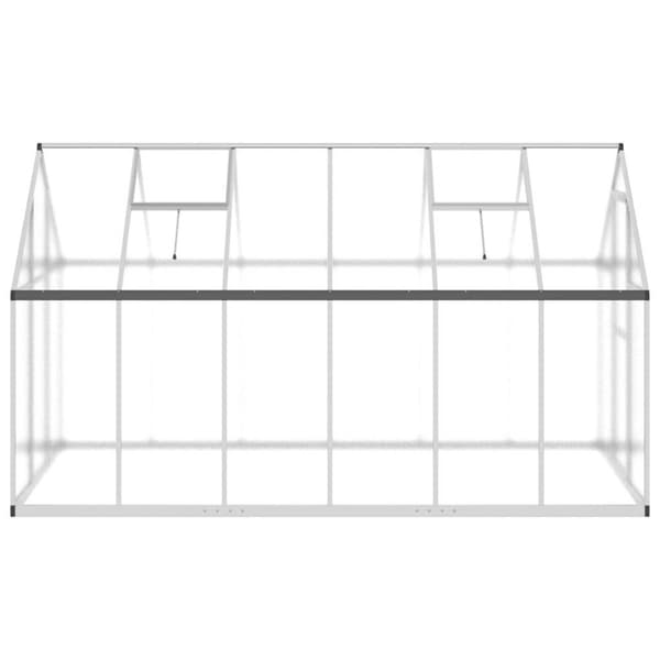 vidaXL drivhus med fundamentramme 334x169x195 cm aluminium sølvfarvet