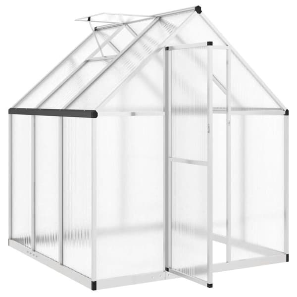 vidaXL Växthus med ram silver 169x169x195 cm aluminium