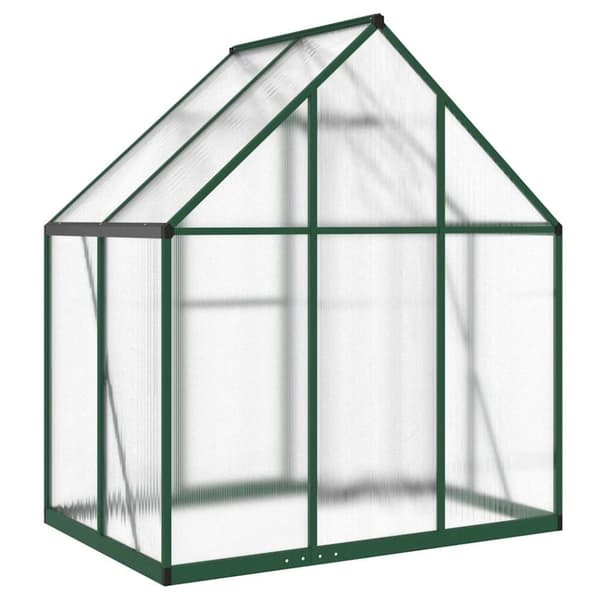 vidaXL drivhus med fundamentramme 169x114x195 cm aluminium grøn