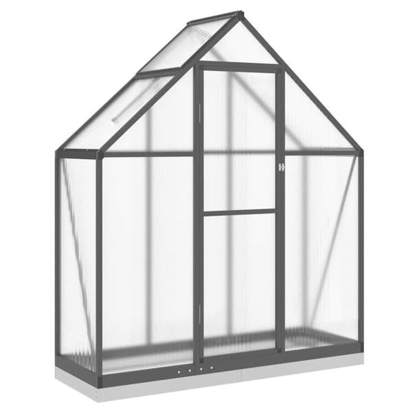 vidaXL Kasvihuone pohjarungolla antrasiitti 169x58x202 cm alumiini