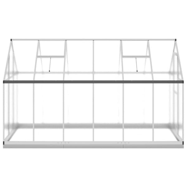 vidaXL Kasvihuone pohjarungolla hopea 334x169x202 cm alumiini