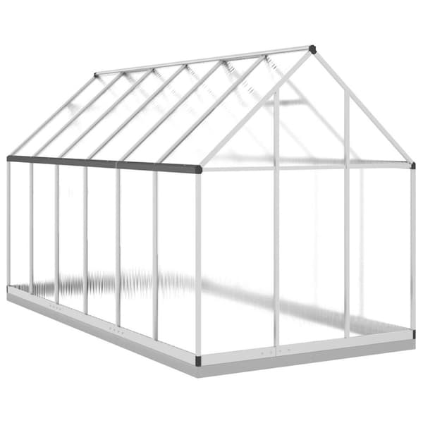 vidaXL Kasvihuone pohjarungolla hopea 334x169x202 cm alumiini