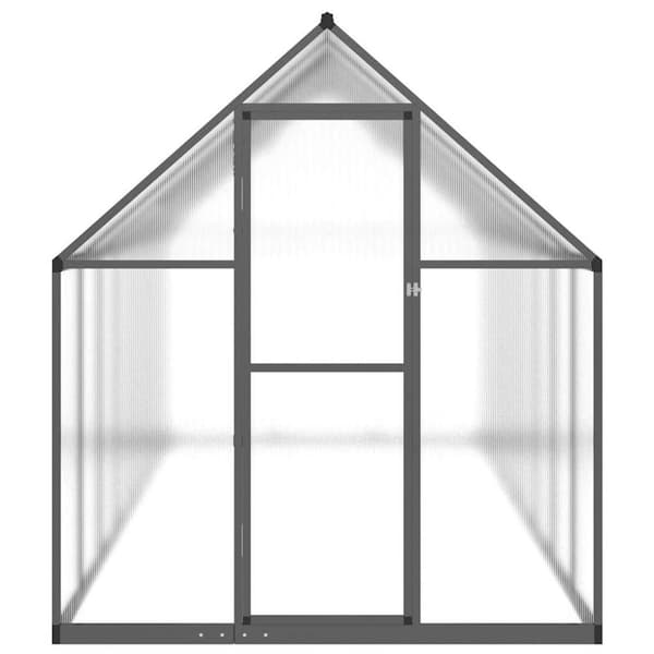 vidaXL drivhus med fundamentramme 445x169x195 cm aluminium antracitgrå