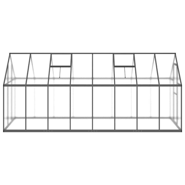 vidaXL drivhus med fundamentramme 445x169x195 cm aluminium antracitgrå