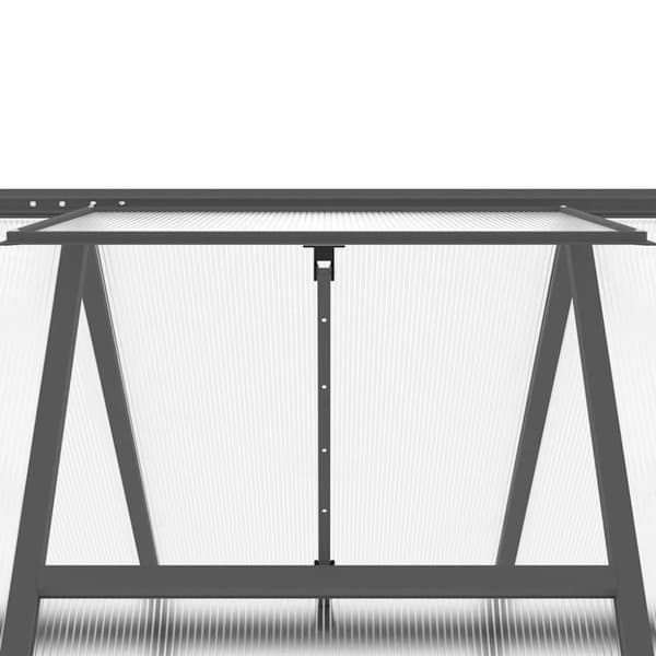 vidaXL drivhus med fundamentramme 445x169x195 cm aluminium antracitgrå