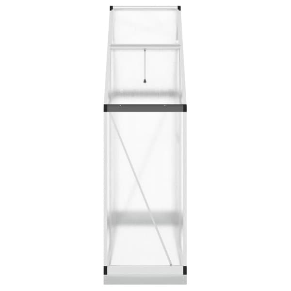 Kasvihuone jalustalla Hopea 169x58x202 cm Alumiini