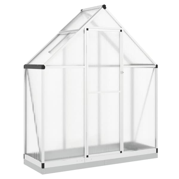 Kasvihuone jalustalla Hopea 169x58x202 cm Alumiini