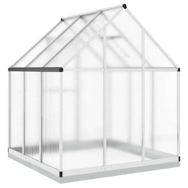 Växthus med ram silver 169x169x202 cm aluminium