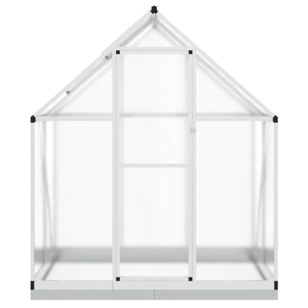 drivhus med fundamentramme 169x114x202 cm aluminium sølvfarvet