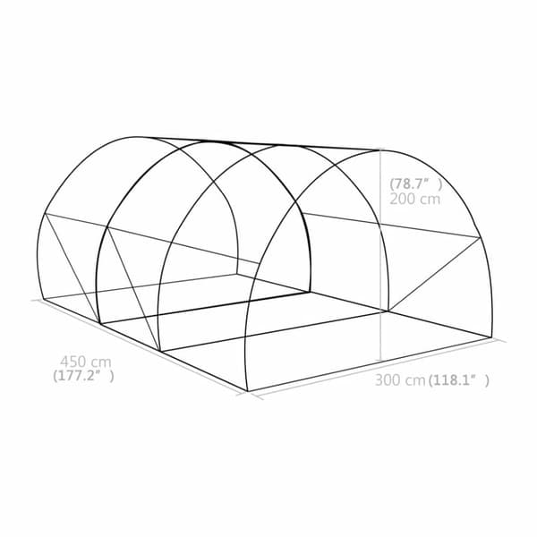 Växthus 13,5m² 450x300x200 cm