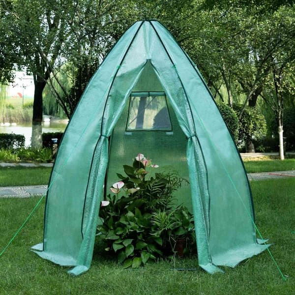 Rootz konisk drivhus - Planteskjul - Vinterhavehus - PE stof - 240cm x 200cm x 240cm