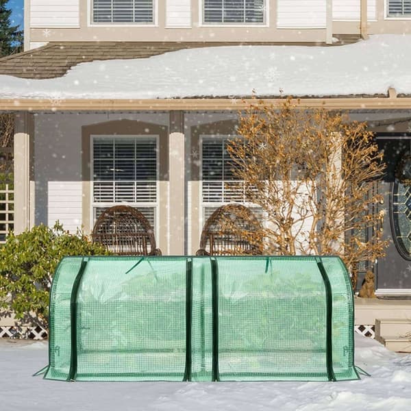 Rootz Film Greenhouse - Plant Shelter - Tomat House - UV-resistent - 130cm x 60cm x 50cm - Året runt - Vit/Grön